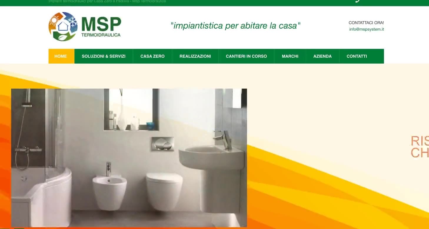 Il sito di MSP System Termoidraulica prima del rinnovo